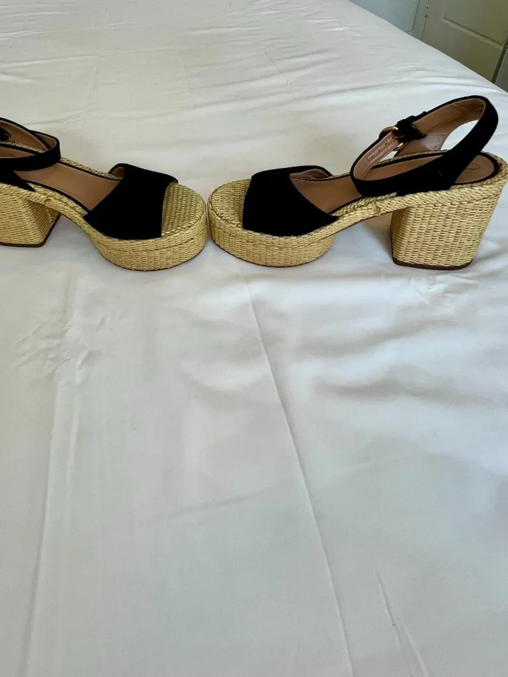 Sam Edelman Immie Platform Heels Espadrille Black Sandals Black Size 10